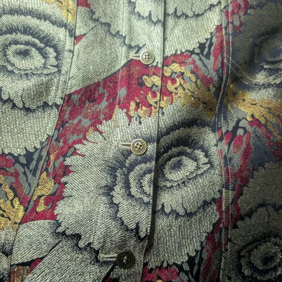 Vintage CHICO"S Design Tapestry Jacket 90s Silk Print US Size 8 - Picture 10 of 12
